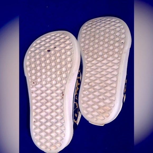 VANS Old Skool Double Strap Black Leopard Print Sz 6 Baby - Picture 3 of 5